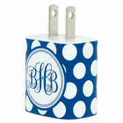 Monogram Royal Dot Phone Charger - Classy Chargers