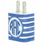Monogram Very Peri Stripe Phone Charger - Classy Chargers