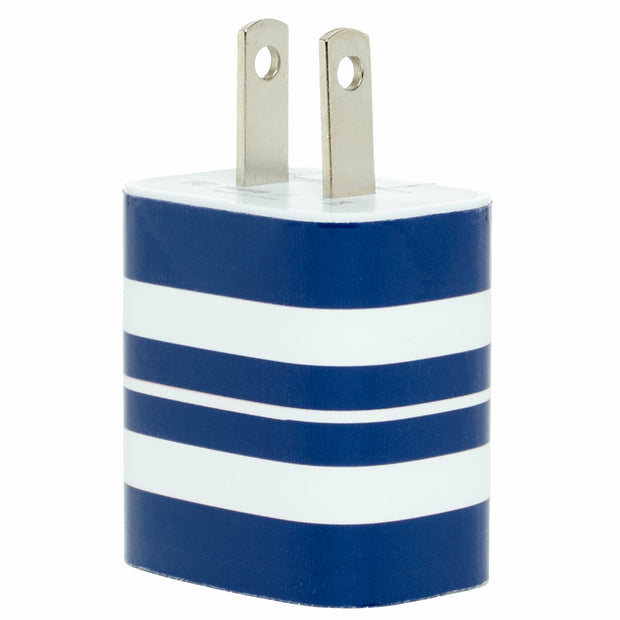 Navy Wide Stripe Phone Charger - Classy Chargers