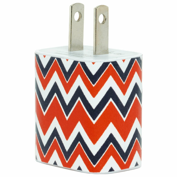 Orange Black Jagged Chevron Phone Charger - Classy Chargers