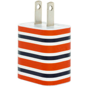 Orange Black Stripe Phone Charger - Classy Chargers