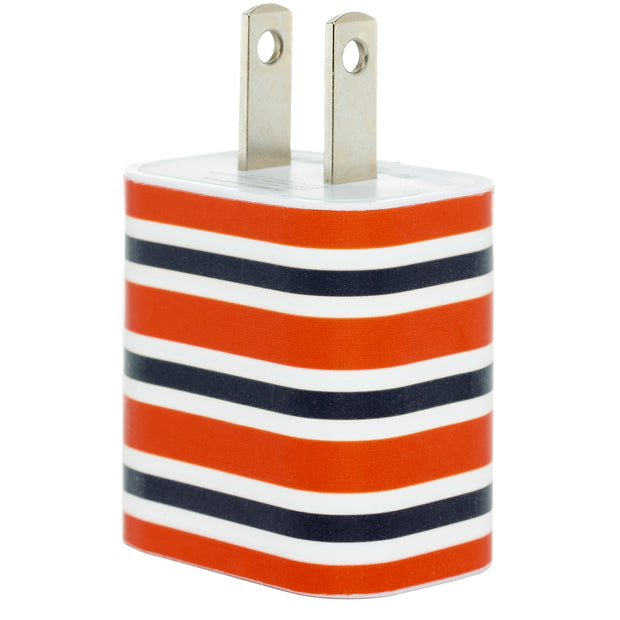 Orange Black Stripe Phone Charger - Classy Chargers