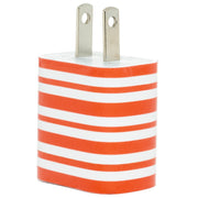 Orange Narrow Stripe Phone Charger - Classy Chargers
