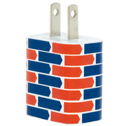 Stacked Arrows Orange Navy Phone Charger - Classy Chargers