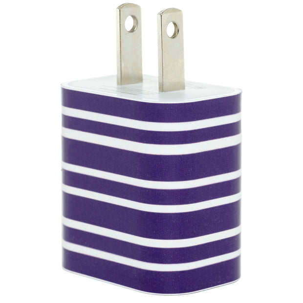 Purple Narrow Stripe Phone Charger - Classy Chargers
