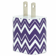 Purple Jagged Chevron Phone Charger - Classy Chargers