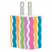 Rainbow Squiggles Phone Charger - Classy Chargers