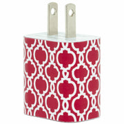 Red Quatrefoil Phone Charger - Classy Chargers
