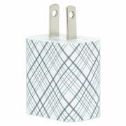Silver Plaid Phone Charger - Classy Chargers