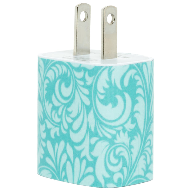 Teal Swirl Phone Charger - Classy Chargers
